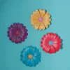 Set of 4 Brights Wall Flowers