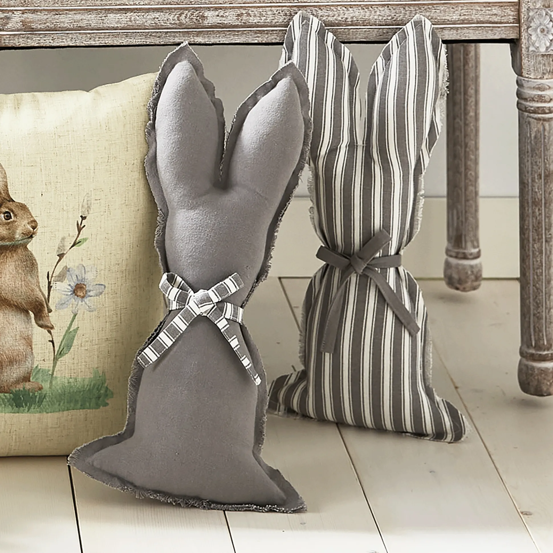 Set of 2 Bunny Silhouette Pillows