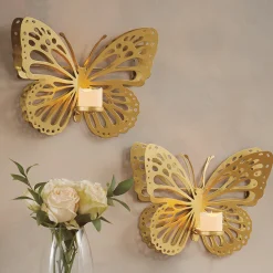 Set of 2 Butterfly Candle Sconces