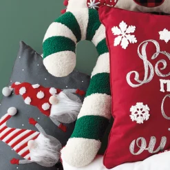 Set of 2 Candy Cane Accent Pillows