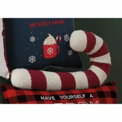 Set of 2 Candy Cane Accent Pillows