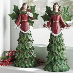 Set of 2 Christmas Holly Angels