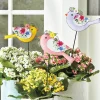 Set of 3 Colorful Bird Stakes