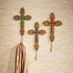 Set of 3 Cross Wall Hooks