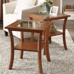 Set of 2 Curved Side Tables