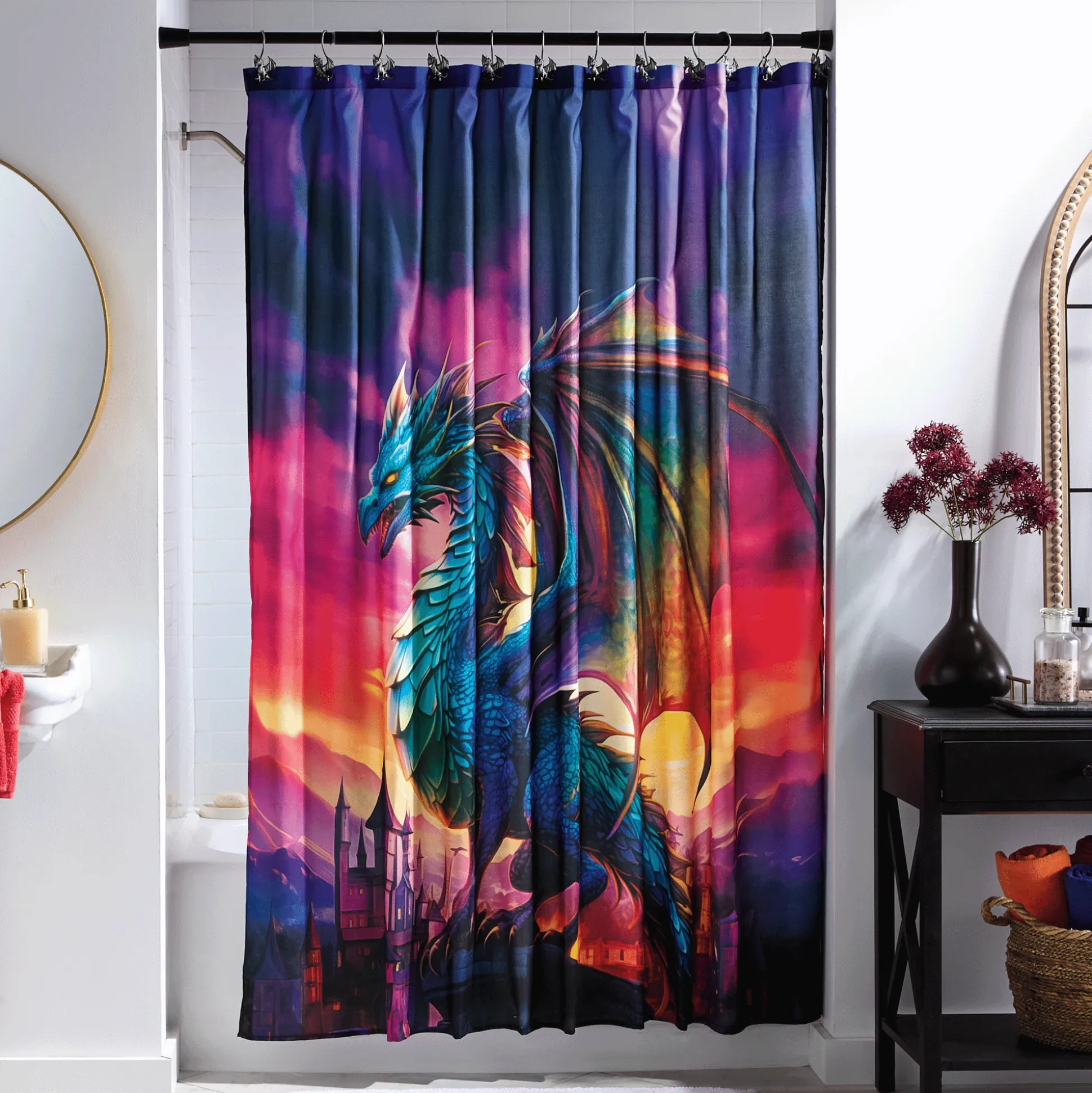 Set of 12 Dragon Shower Curtain Hooks