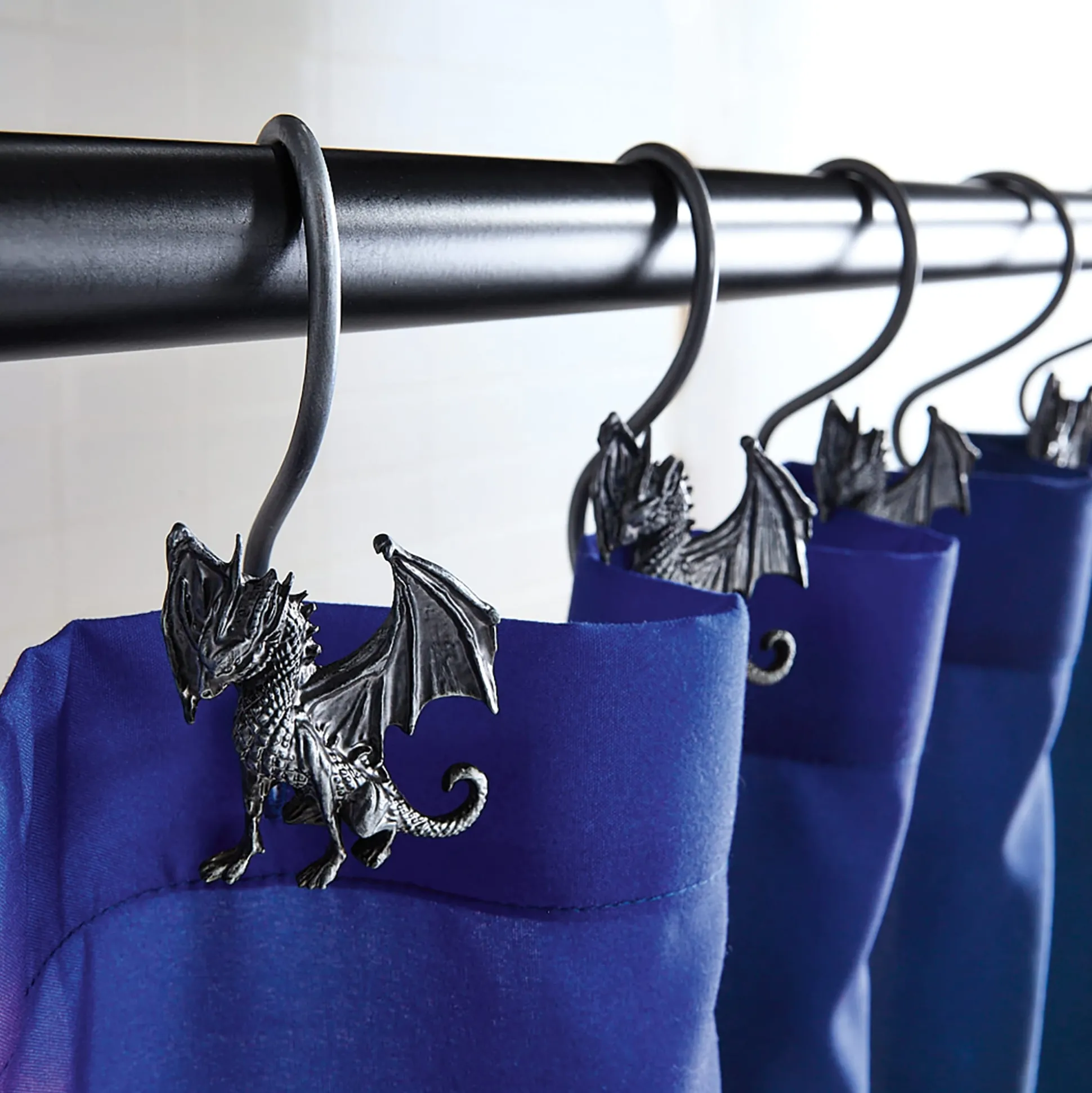 Set of 12 Dragon Shower Curtain Hooks