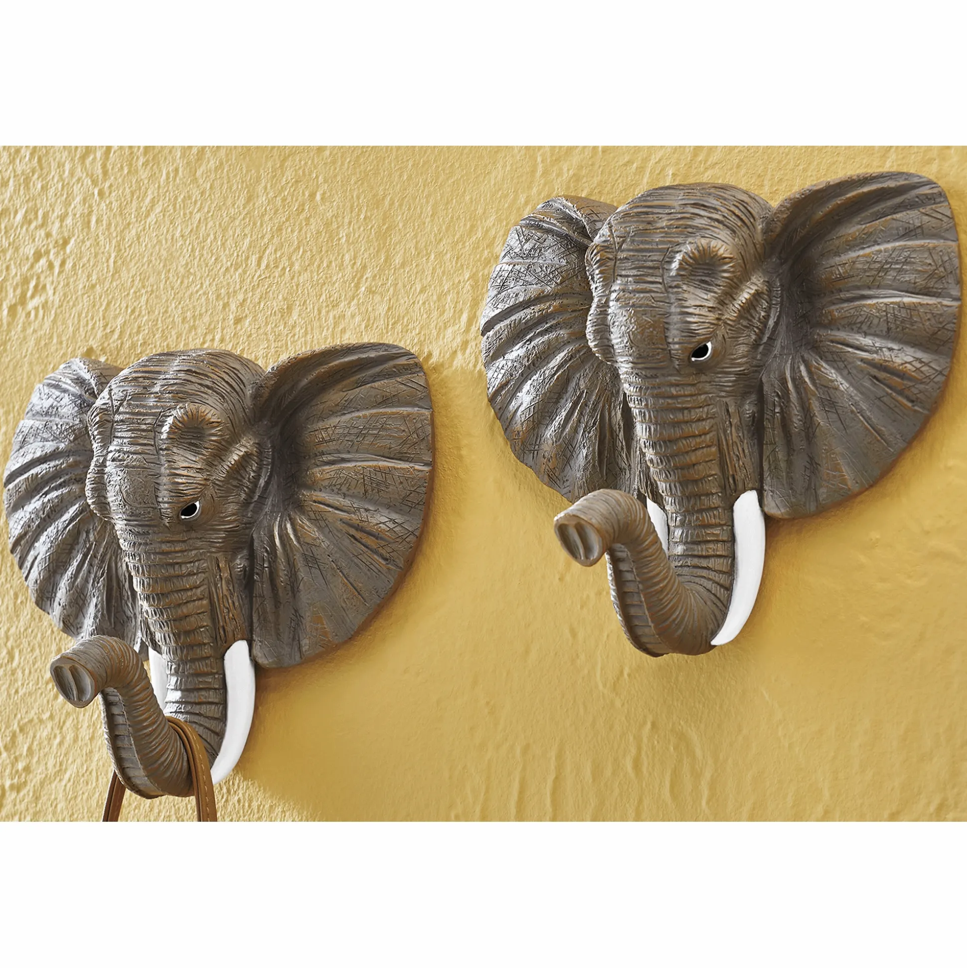 Set of 2 Elephant Wall Hooks