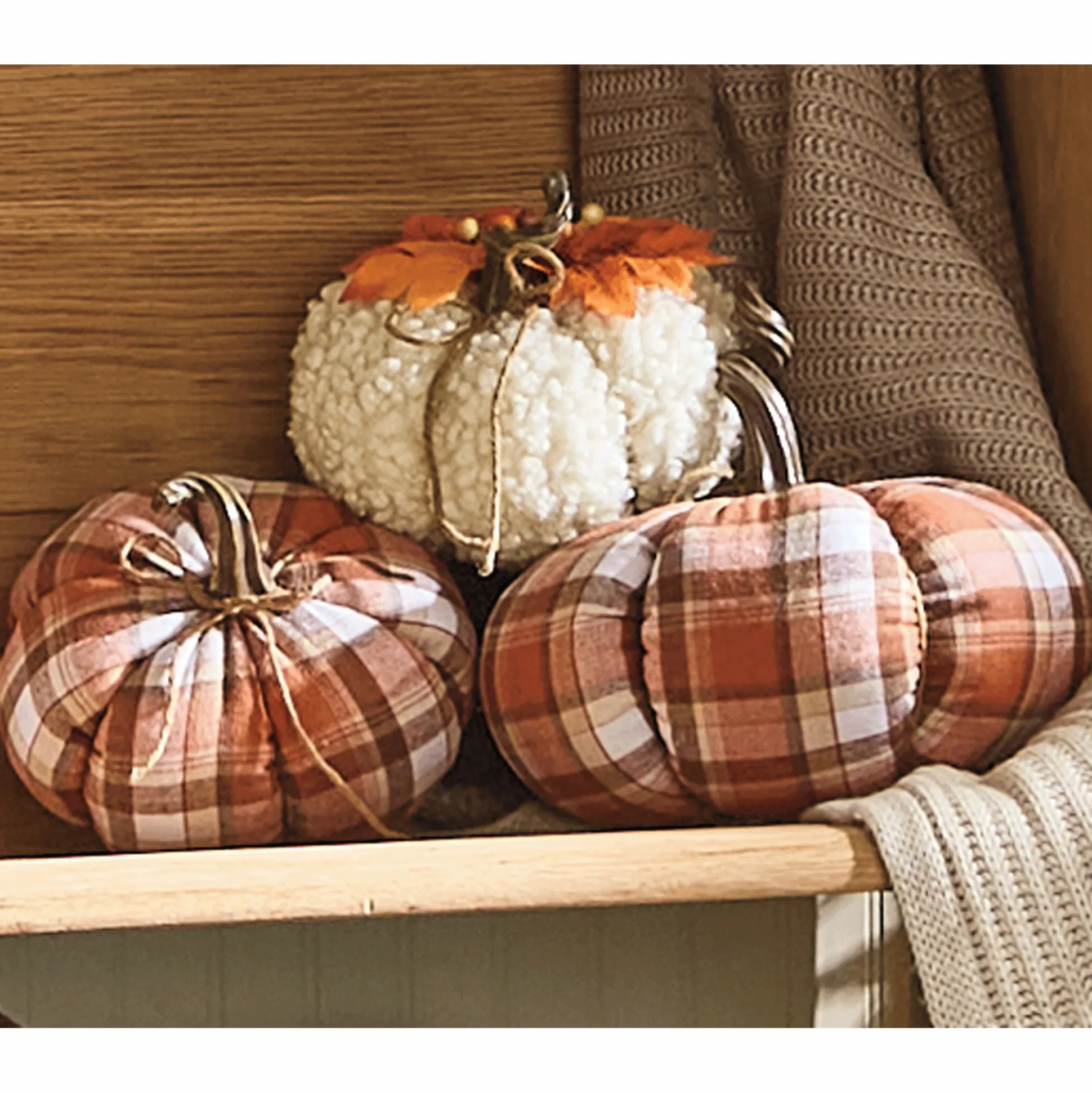 Set of 3 Fabric Pumpkins