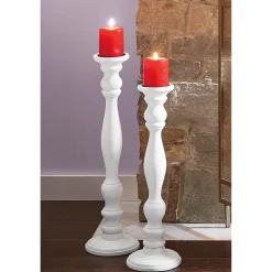 Set of 2 Farmhouse Floor Candleholders