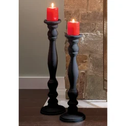 Set of 2 Farmhouse Floor Candleholders