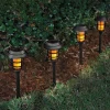 Set of 4 Faux-Flame Solar Stakes