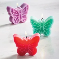 Set of 3 Figural Butterfly Candles