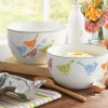 Set of 2 Floral Bird Mixing Bowls
