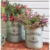 Set of 2 Galvanized Planters