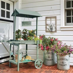 Set of 2 Galvanized Planters