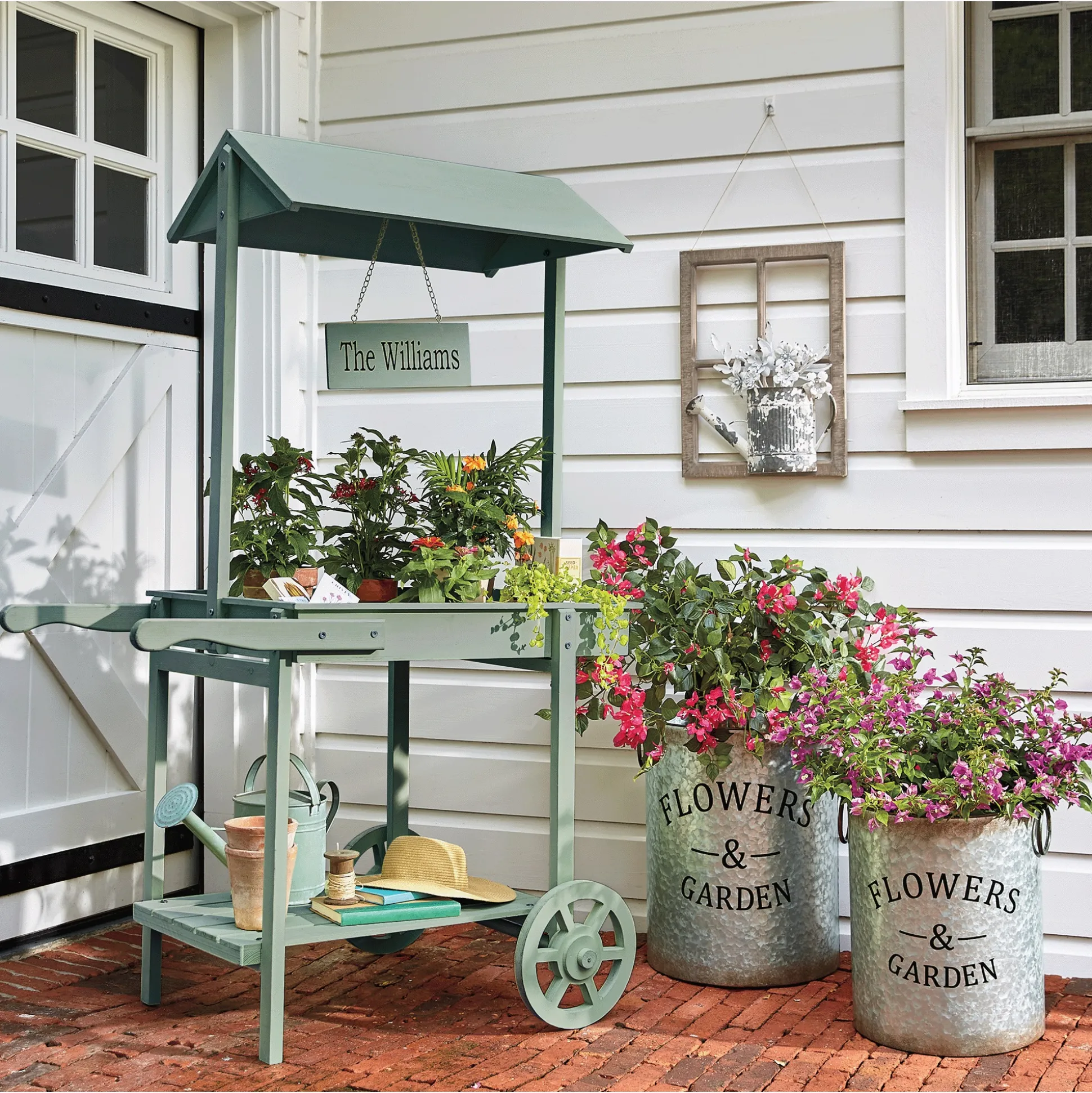 Set of 2 Galvanized Planters