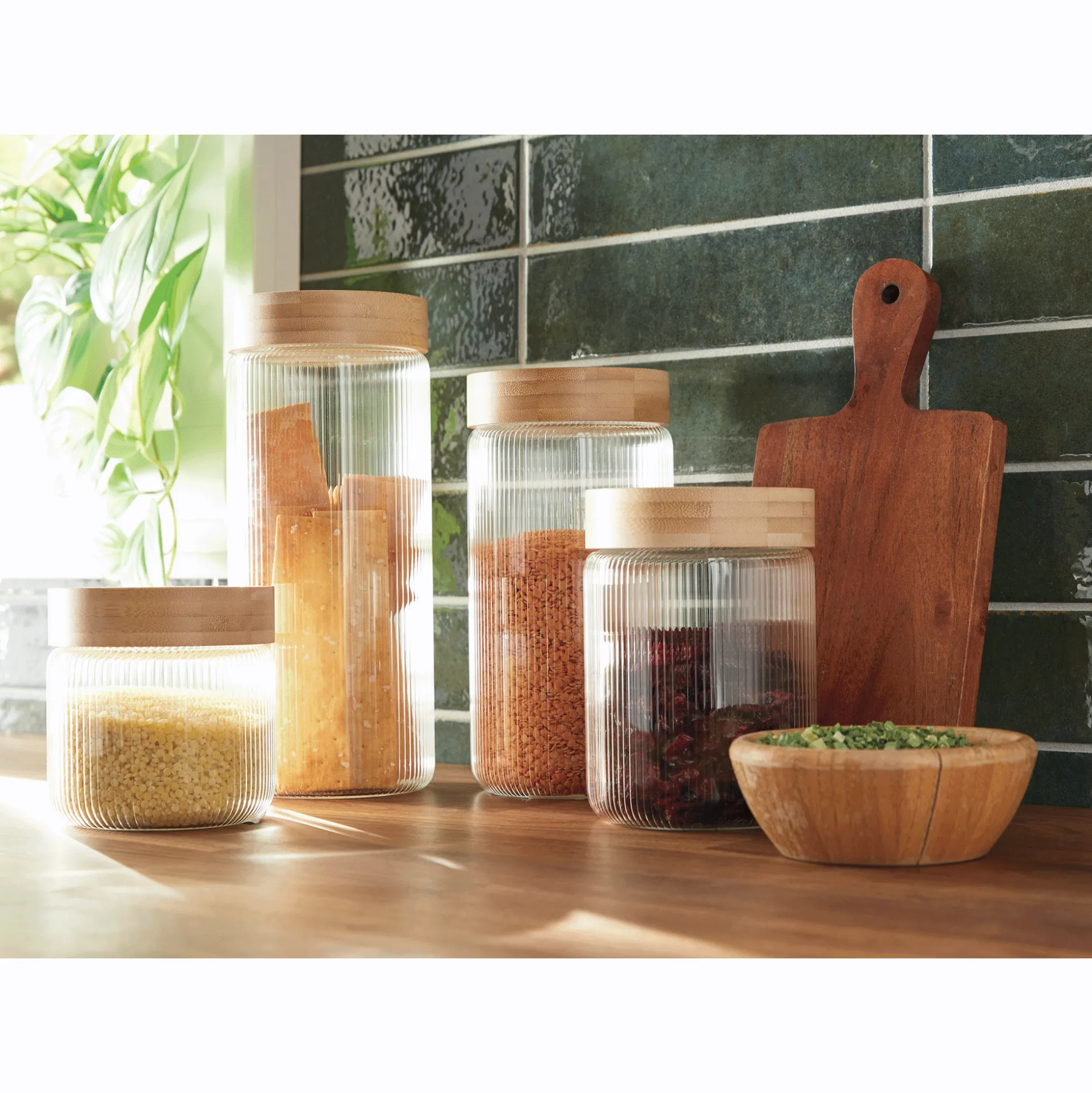 Set of 4 Glass Canisters