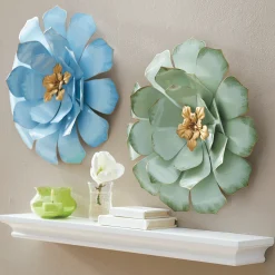 Set of 2 Glazed Wall Flowers