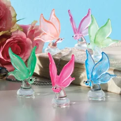 Set of 6 Glow-in-the-dark Glass Butterflies