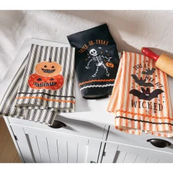 Set Of 3 Halloween Kitchen Towels