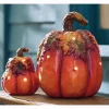 Set of 2 Harvest Leaves Pumpkins