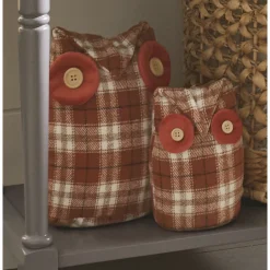 Set of 2 Harvest Plush Owls