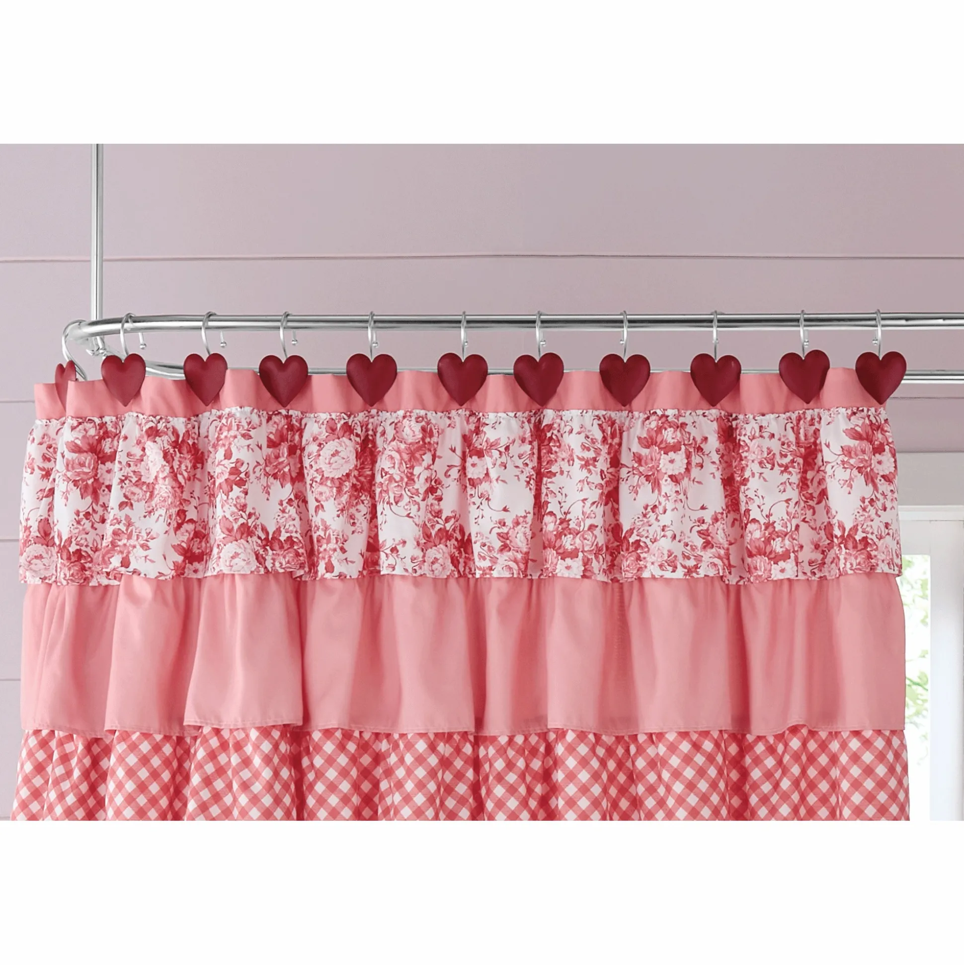 Set of 12 Heart Shower Curtain Hooks