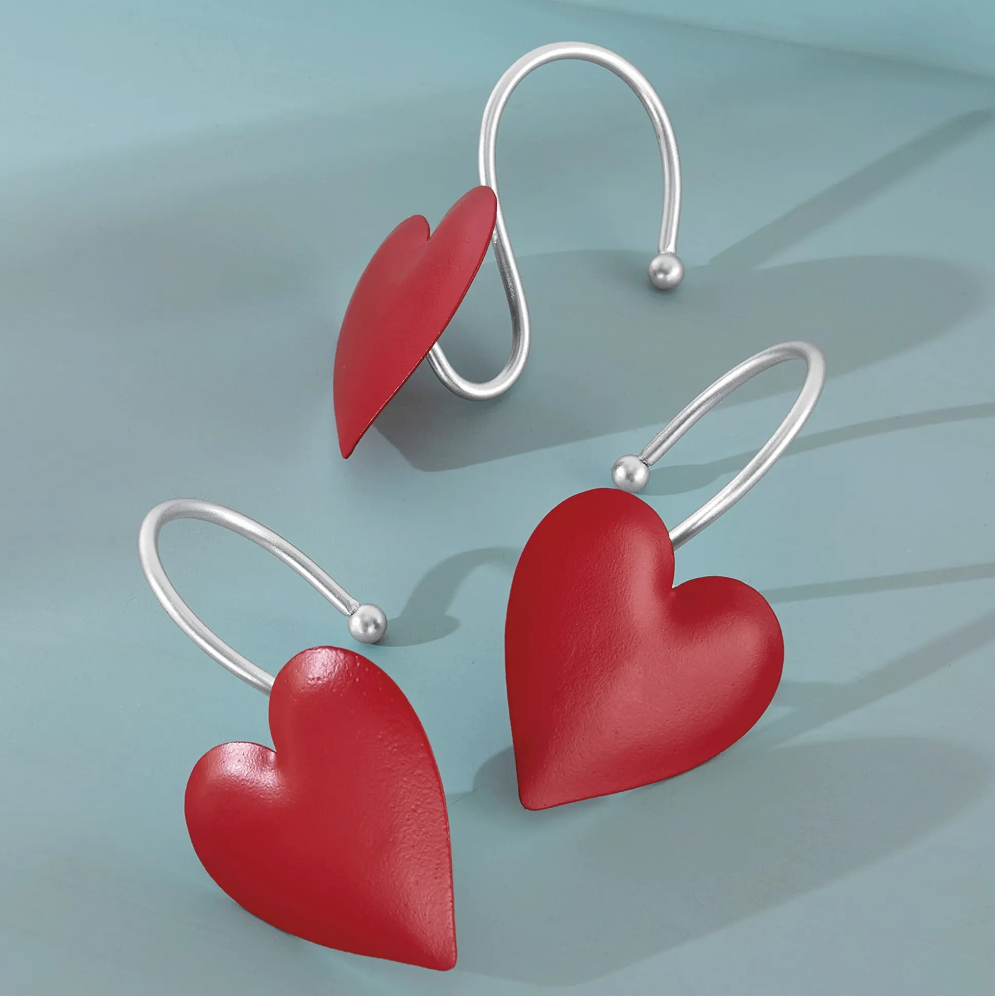 Set of 12 Heart Shower Curtain Hooks
