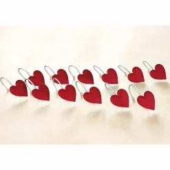 Set of 12 Heart Shower Curtain Hooks