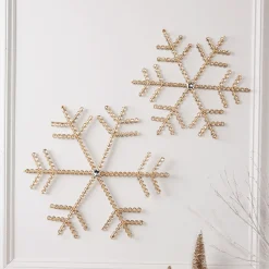 Set of 2 Jeweled Snowflake Wall Décor