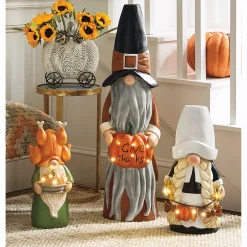 Set of 3 Large Lit Thanksgiving Gnomes