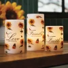 Set of 3 LED Sunflower Sentiment Candles
