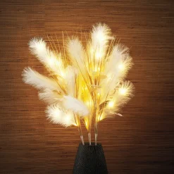 Set of 3 Lit Faux Pampas Grass