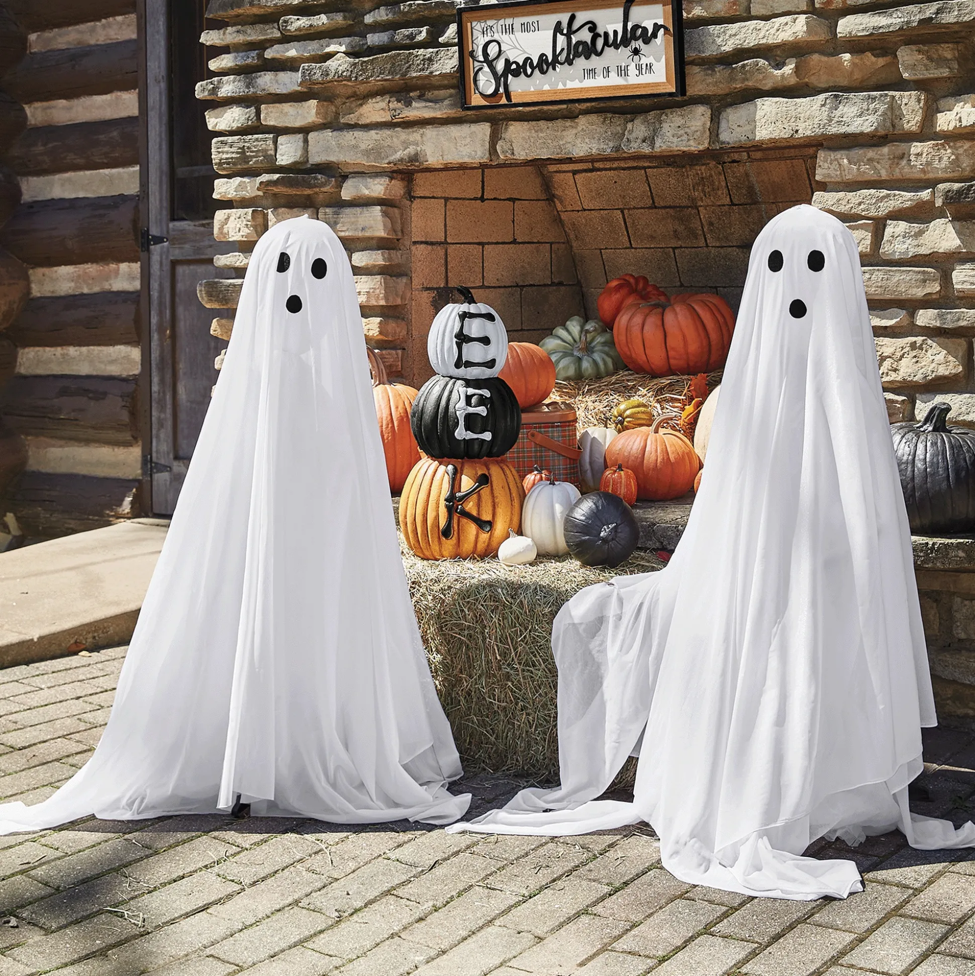 Set of 2 Lit Ghosts