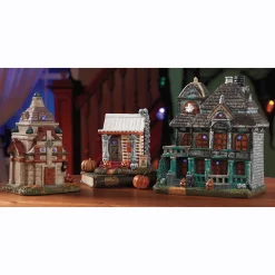 Set of 3 Lit Halloween Houses