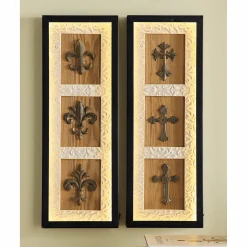 Set of 2 Lit Traditional Cross Wall Art