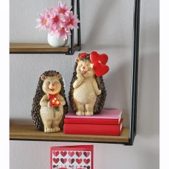 Set of 2 Lit Valentine Hedgehogs