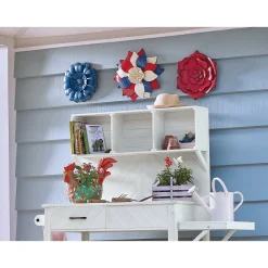 Set of 3 Metal Americana Flowers