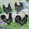 Set of 4 Metal Chicken Stakes