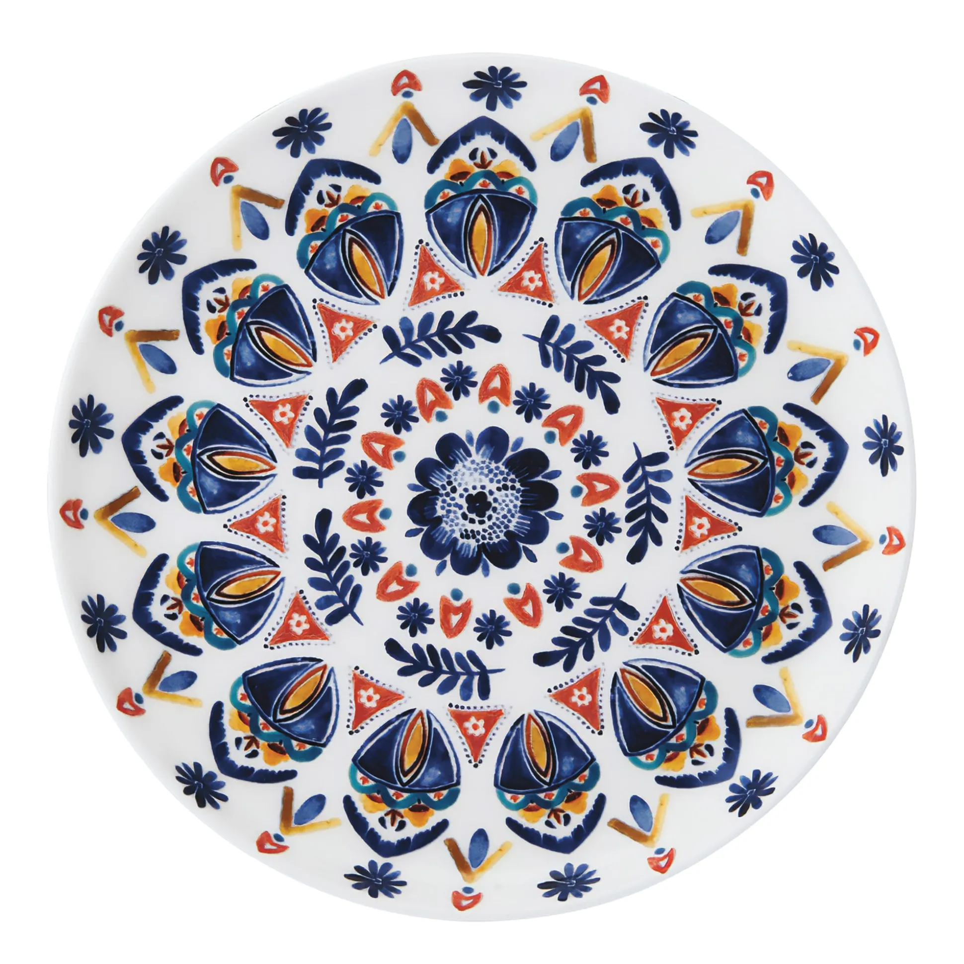 Set of 4 Mikasa Painted Medallion Appetizer Plates