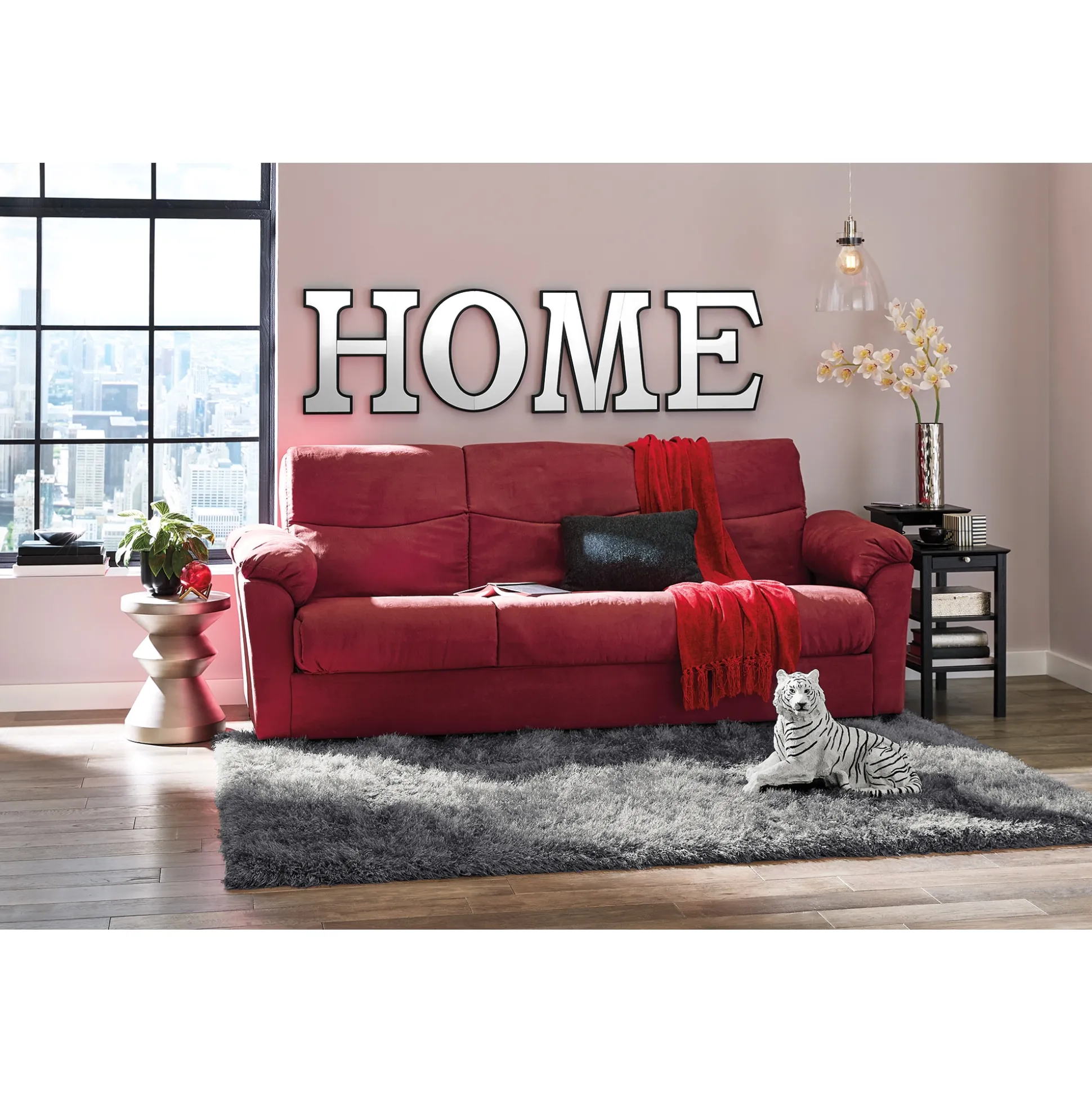 Set of 4 Mirrored Home Letters
