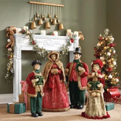 Set of 4 Musical Victorian Christmas Caroler Figures