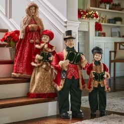 Set of 4 Musical Victorian Christmas Caroler Figures