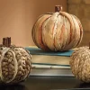Set of 3 Natural Cornhusk Pumpkins
