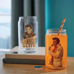 Set of 2 Nostalgic Elvis Drinking Glasses