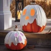 Set of 2 Outdoor Lit Ghost Pumpkins