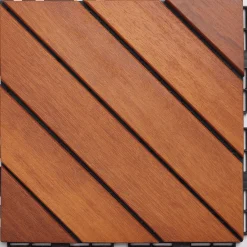 Set of 8 Outdoor Wood Patio Tiles