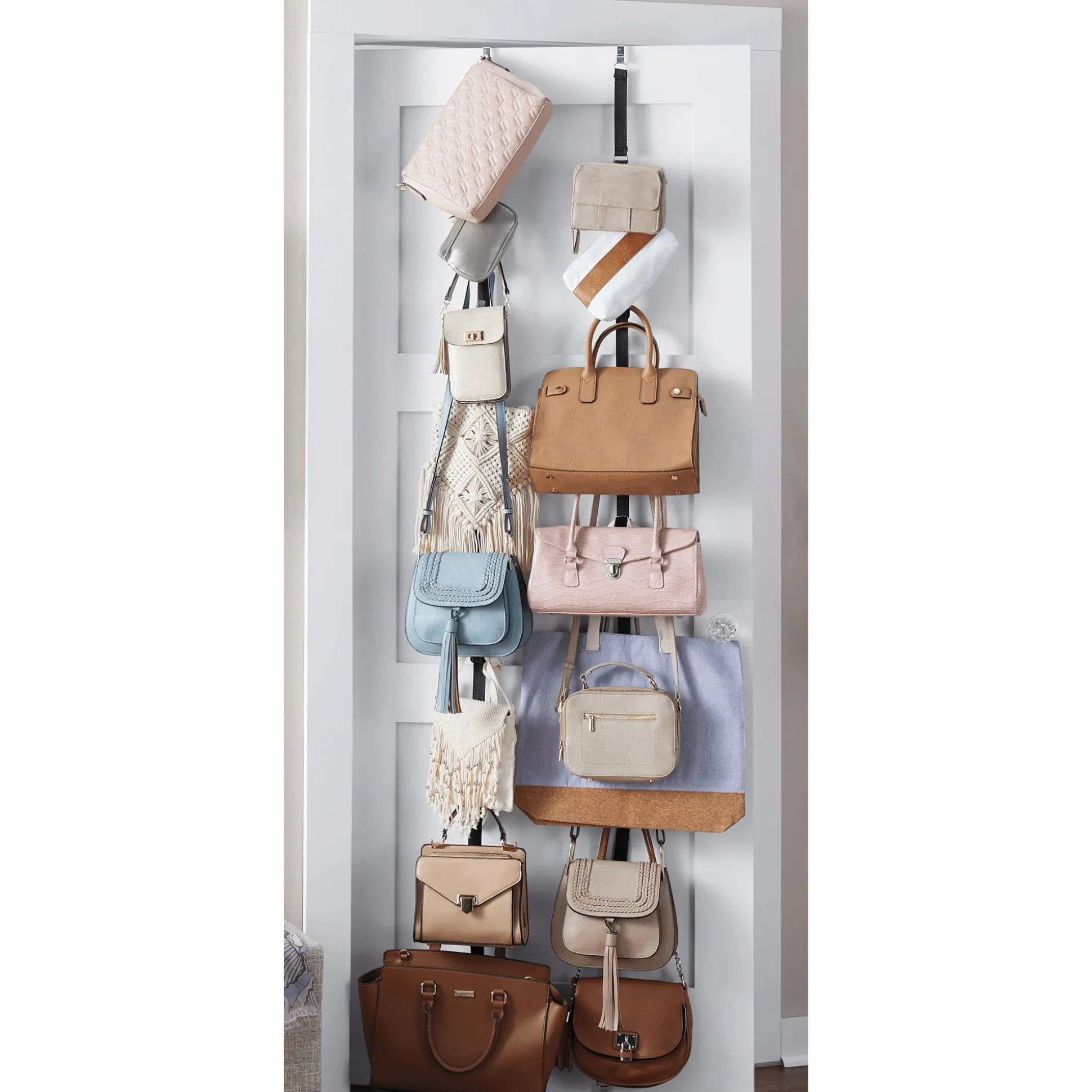 Set of 2 Over-the-Door Cap & Bag Holders