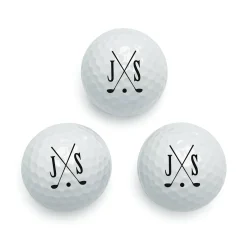 Set of 6 Personalized Crossed-Club Golf Balls